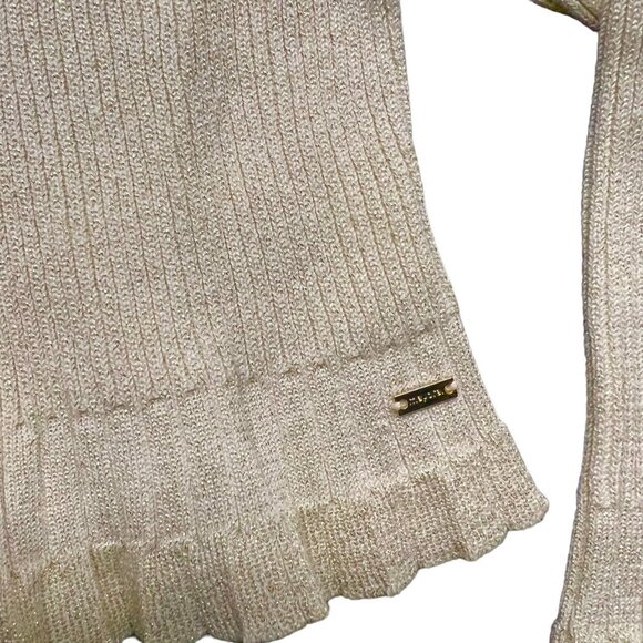 Mayoral Sz 3 Champagne Gold Sparkly Cardigan Sweater - Picture 3 of 4